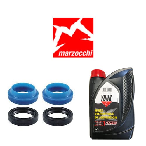 Pack pour fourche Marzocchi 30 mm : joint Enduro Bearings + huile X1 Racing