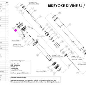 Vue éclatée: Kit Upper Saddle Clamp Bike Yoke DIVINE SL